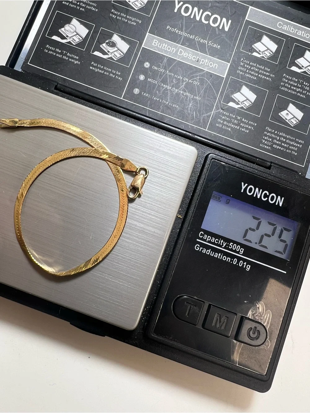 14K Yellow Gold Gold Herringbone Bracelet